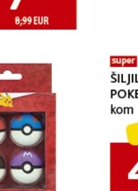 Pokemon gumica 3D, kom, Konzum i Mercator