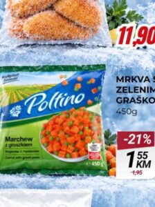 Poltino mrkva sa zelenim graškom 450g, Belamionix