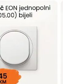 Prekidač EON jednopolni 10A (E605.00) bijeli 1 kom, Fortuna