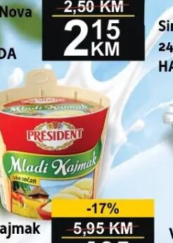 President Mladi kajmak 250 g
