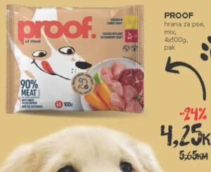 Proof hrana za pse mix 4x100g, Konzum i Mercator