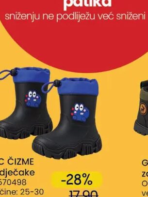 PVC ČIZME za dječake veličine: 25-30