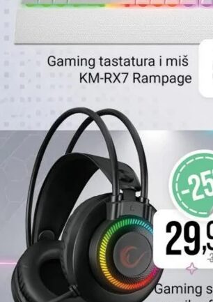 Rampage gaming slušalice sa mikrofonom RM-K27 RGB Rampage
