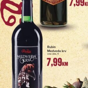 Rubin Medvedja krv 1 l, Konzum i Mercator