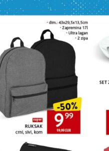 Ruksak 17 l, Konzum i Mercator