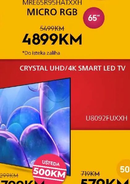 Samsung Crystal UHD 4K Smart LED TV 85U7022FXXH 85"