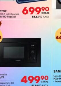 SAMSUNG Ugradbena mikrovalna MG23A7318CK/E2 23l, Tehnomag