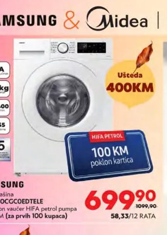 SAMSUNG Veš mašina WW80CCG0EDTELE 8kg