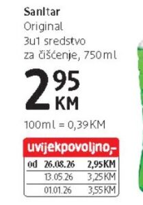 Sanitar Original 3u1 sredstvo za čišćenje 750 ml, dm