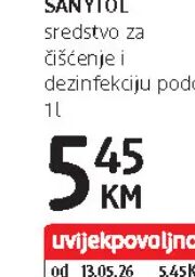 Sanytol sredstvo za čišćenje i dezinfekciju podova 1 l, dm