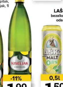 Sarajevski Kiseljak Narančada 1 l, Konzum i Mercator
