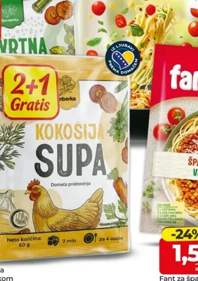 Semberka Kokošija/Povrtna supa 2x60 g + 1 kom