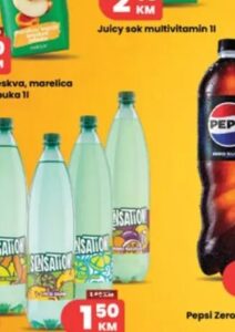Sensation mineralna voda limeta-kivano, dunja-kruška, zova-limun, mango-marakuja 1.5 l, Hass