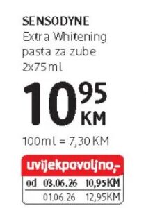 Sensodyne Extra Whitening pasta za zube 2x75 ml, dm