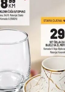 SET STAKLENIH ČAŠA 6/1 DP4143 6 kom, Zeka Baucentar