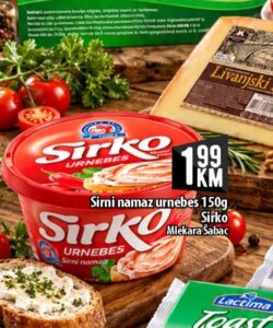Sirko Sirni namaz urnebes 150g, Kort