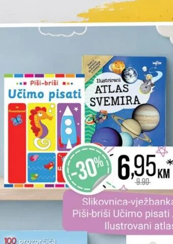 Slikovnica-vježbanka Piši-briši Učimo pisati / Ilustrovani atlas 1 kom