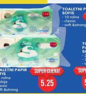 Sofis toaletni papir classic 16 rolna, FIS