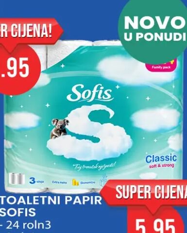 Sofis toaletni papir Classic 24 roln3