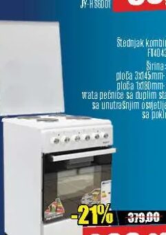 Štednjak kombinovani F14043M3ZW 50 cm