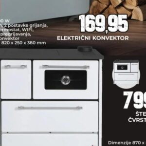 Štednjak na čvrsto gorivo Max 701 Snaga 9 KW, Bingo