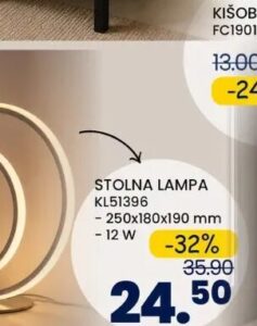 Stolna lampa KL51396 250x180x190 mm