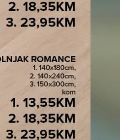 Stolnjak Romance 140x180cm, 140x240cm, 150x300c, Konzum i Mercator
