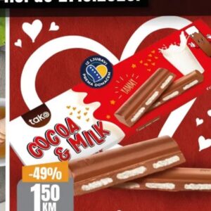 Tako čokolada Milk&Cocoa 250 g, Bingo