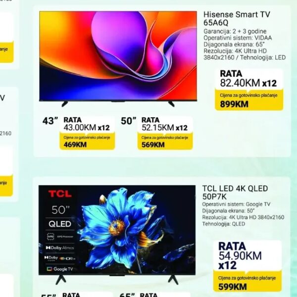 TCL LED 4K QLED 50P7K 50"