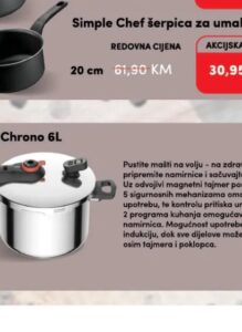 Tefal Ekspres lonac Secure Chrono 6L P2590701 6 l, Konzum i Mercator