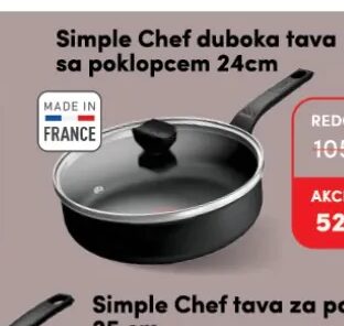 Tefal Simple Chef duboka tava sa poklopcem 24 cm