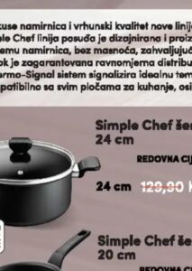 Tefal Simple Chef šerpa sa poklopcem 24 cm 24 cm, Konzum i Mercator