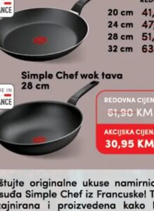 Tefal Simple Chef wok tava 28 cm 28 cm, Konzum i Mercator