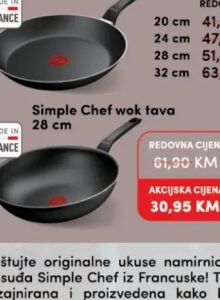 Tefal Simple Chef wok tava 28 cm 28 cm, Konzum i Mercator