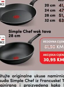 Tefal Simple Chef wok tava 28 cm, Konzum i Mercator