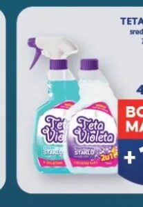 Teta Violeta sredstvo za staklo 750ml + Refill, Konzum i Mercator