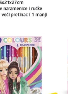 Top Model drvene boje + šiljilo set