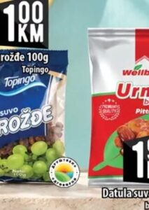 Topingo suvo grožđe 100 g, Kort
