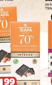 TRAPA Čokolada 70% sa bademima 175 g