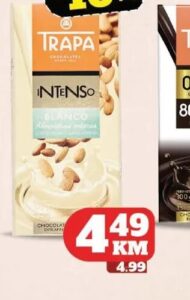 TRAPA Čokolada bijela sa bademima 150 g