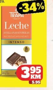 Trapa čokolada mliječna sa cijelim lješnjakom 150 g