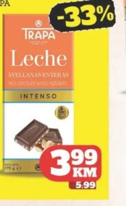 Trapa mliječna čokolada sa cijelim lješnjakom 150 g