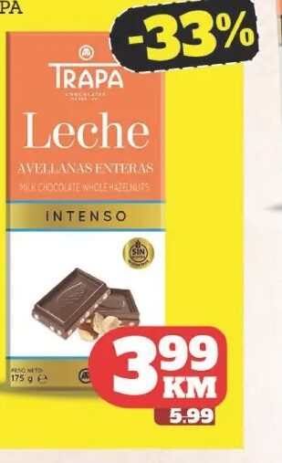 Trapa mliječna čokolada sa cijelim lješnjakom 150 g