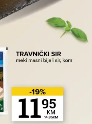 Travnički sir meki masni bijeli sir kom