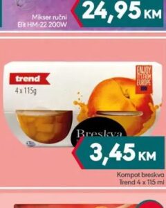 Trend kompot breskva 4 x 115 g, Mega diskont