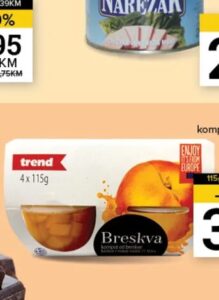 TREND kompot breskva 4x115 g, Konzum i Mercator