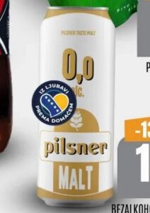 Tuzlanski Pilsner bezalkoholno pivo Malt 500 ml, Bingo