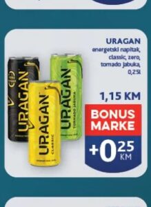 Uragan Energetski napitak 0.25 l, Konzum i Mercator