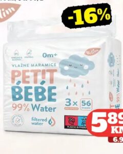 Velim vlažne maramice za bebe 3 x 56/1, Tropic