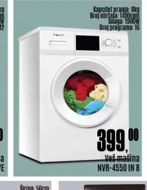 Veš mašina NVR-4550 IN 8